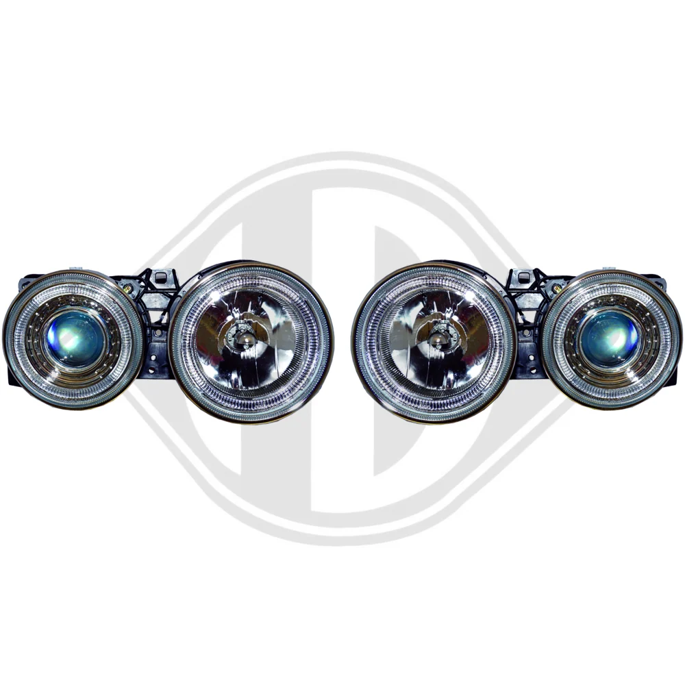 4441116PXNDE Scheinwerfer Satz für BMW 3 (E30) 82-94 H1+H1 KLARGLAS CHROM 1211380