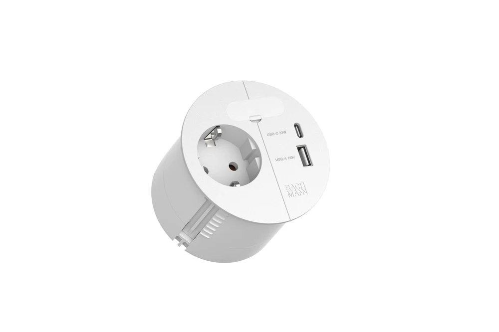 Bachmann Loop Charge Strom Usb Desktop Hub Weiß (Europäische Steckdose) - 938.301