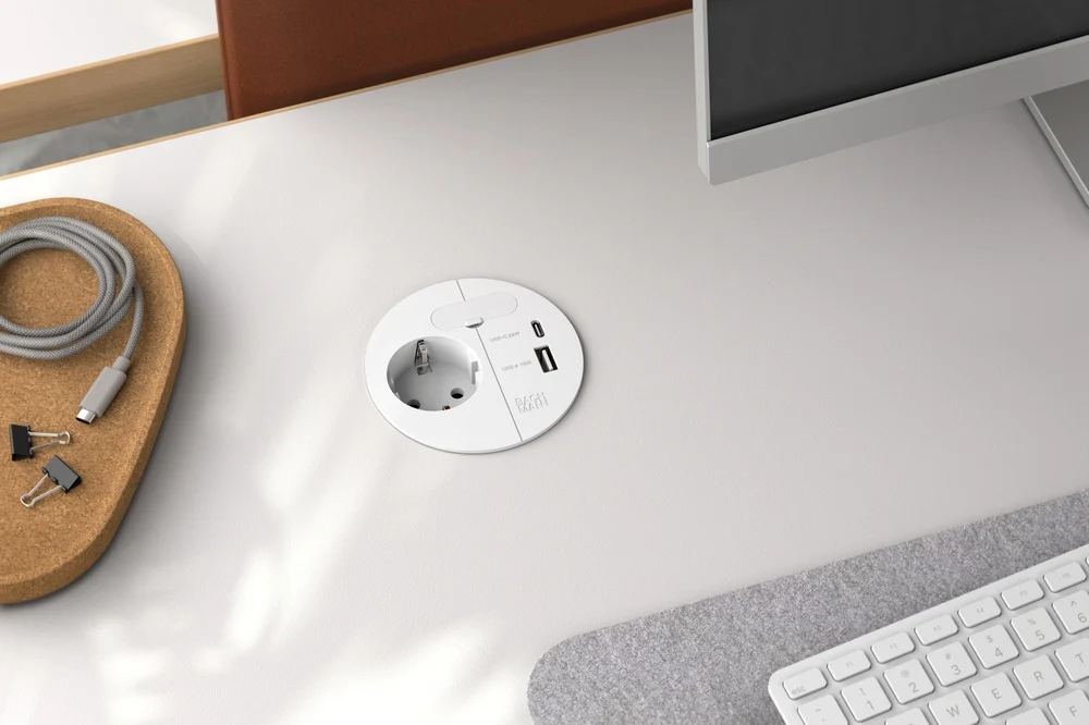 Bachmann Loop Charge Strom Usb Desktop Hub Weiß (Europäische Steckdose) - 938.301