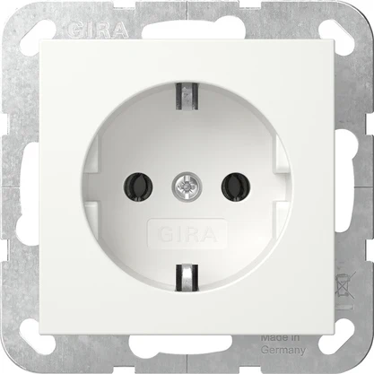 Gira System 55 Schuko Steckdose Rein Weiß (Europäische Steckdose) - 446603 [2 Stück]
