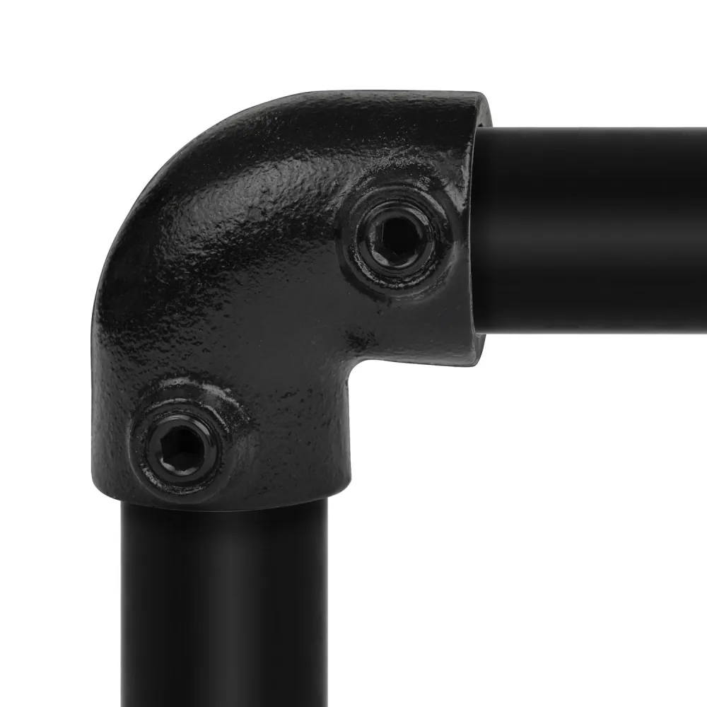 Rohrverbinder Bogen 90º schwarz Ø 33,7 mm - Eckverbinder für Rundrohre