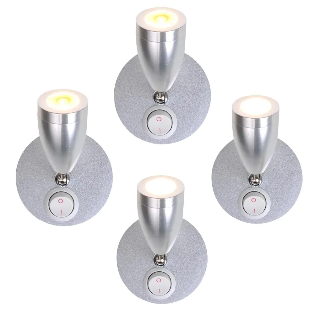4er Set Aufbauspot 1 LED schwenkbar 12v, 160lm, Ø65x70-110mm