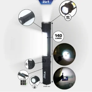 2 1 COB-Taschenlampe mit 140 Lumen