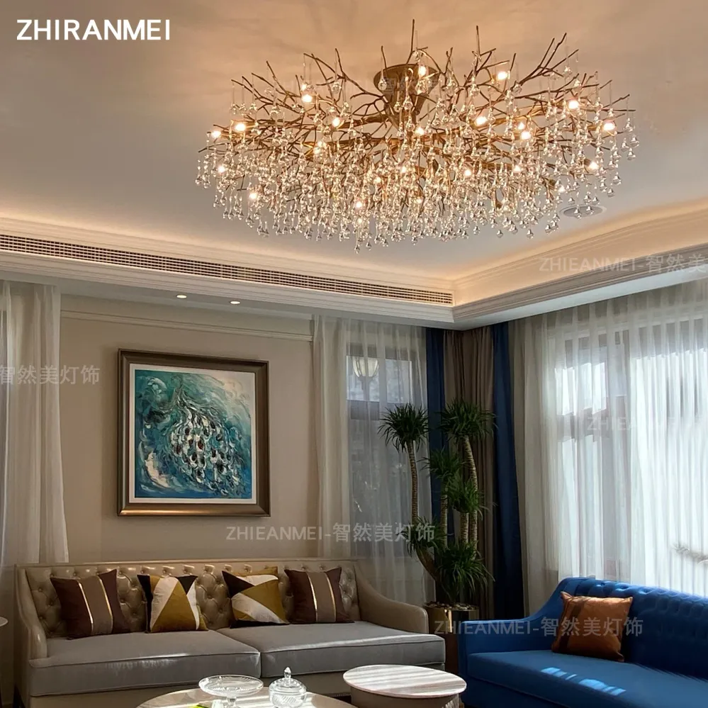 Luxuriöse LED-Kronleuchter aus Messing für die Deckenbeleuchtung Ihres Zuhauses – der Preis richtet sich nach der benötigt...