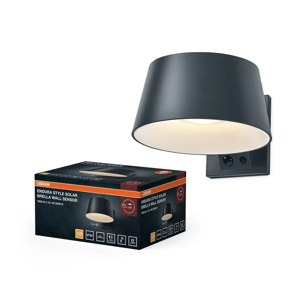OSRAM ENDURA® STYLE SOLAR BRIGHT SENSOR Wandleuchte Brella IP54 Dunkelgrau