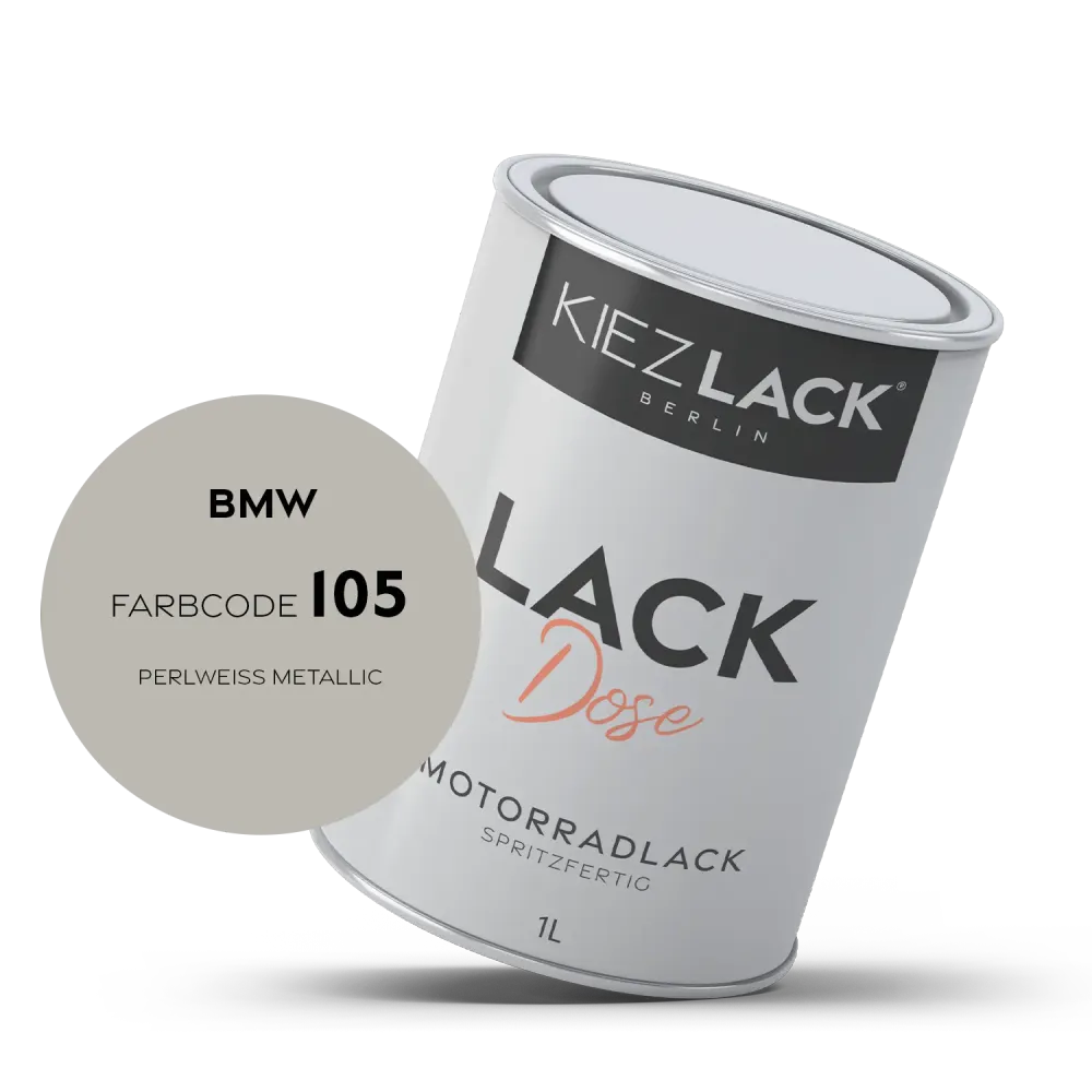 1K Motorradlack Basislack Lackdose BMW 105 PERLWEISS METALLIC