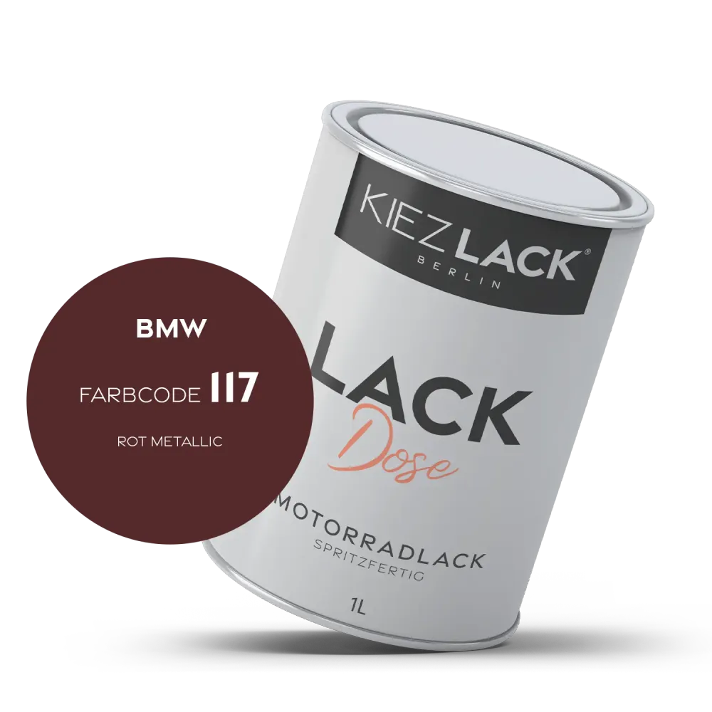 1K Motorradlack Basislack Lackdose BMW 117 ROT METALLIC