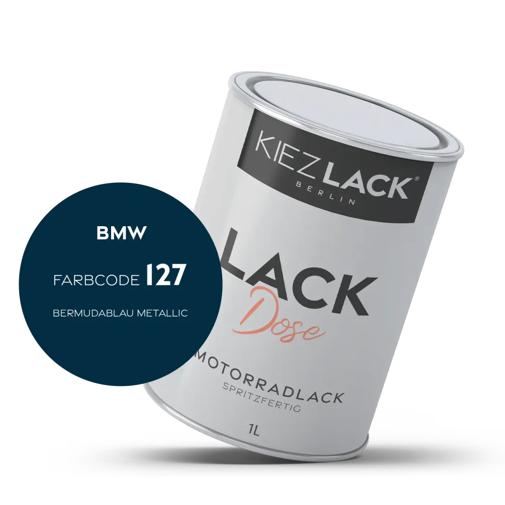 1K Motorradlack Basislack Lackdose BMW 127 BERMUDABLAU METALLIC