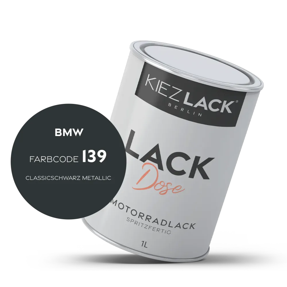 1K Motorradlack Basislack Lackdose BMW 139 CLASSICSCHWARZ METALLIC