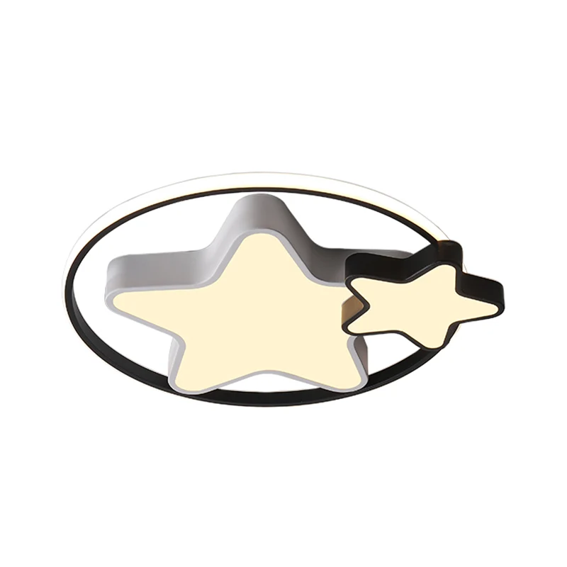 Star LED-Deckenleuchte für Kinder, Acryl, Schlafzimmer-Unterputzbeleuchtung Schwarz und Weiß Clearhalo