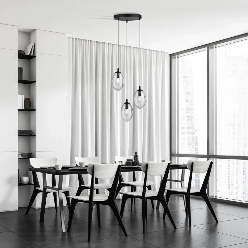 ASTRAL Pendelleuchte 3L, D12 schwarz, E14 Emibig