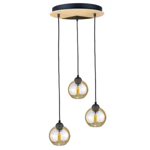 Keter Lighting Gracja 3L Deckenpendelleuchte E27 H 120,0 cm Black