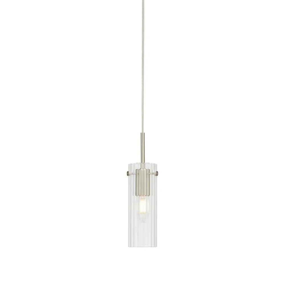Markslöjd Tibia 1L Deckenpendelleuchte, Metall, transparent, E14 Clear