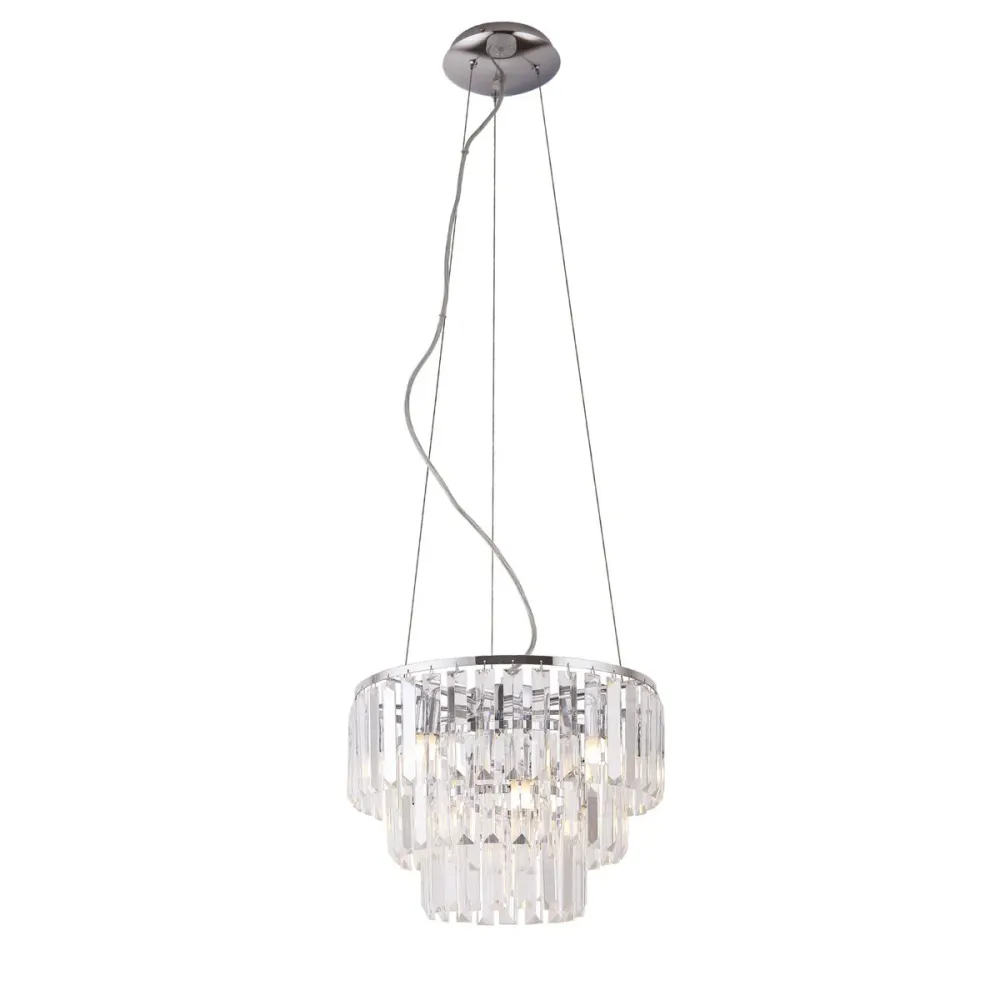 Maxlight Monaco 9L Kronleuchter aus Kristall, Durchmesser 42 cm Chrome