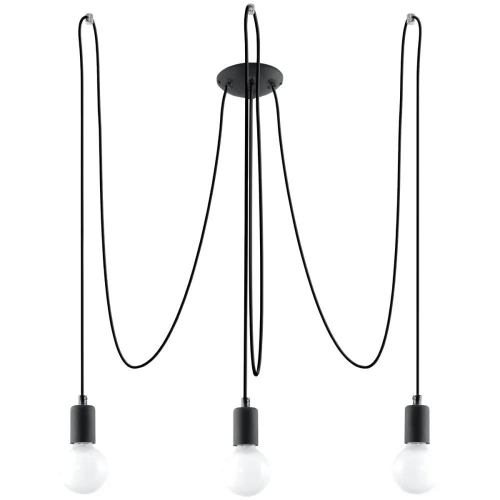 Sollux Lighting Edison 3L Pendelleuchte Stahl E27