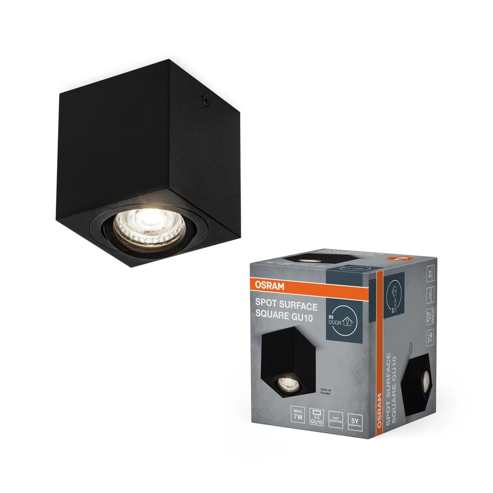 OSRAM Spot Surface Square Deckenaufbauspot 80x80mm, schwarz, GU10