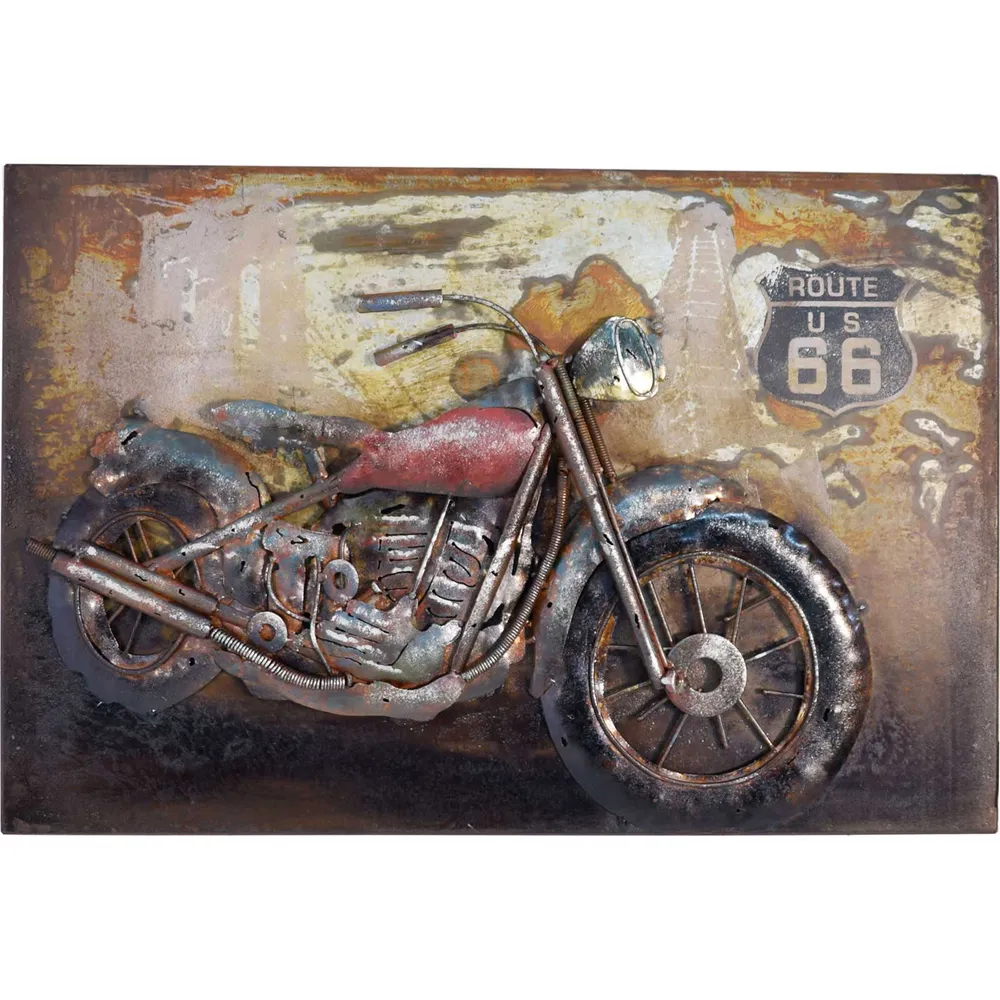 Metallbild Motorrad 60 x 40 cm 3D-Optik Vintage / Industrialstyle