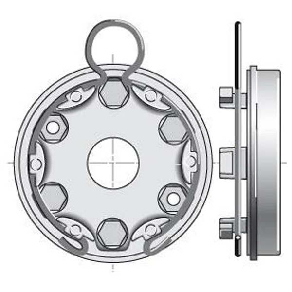 Universeller Somfy-Halter mit Schlaufenring | Achsabstand 44mm