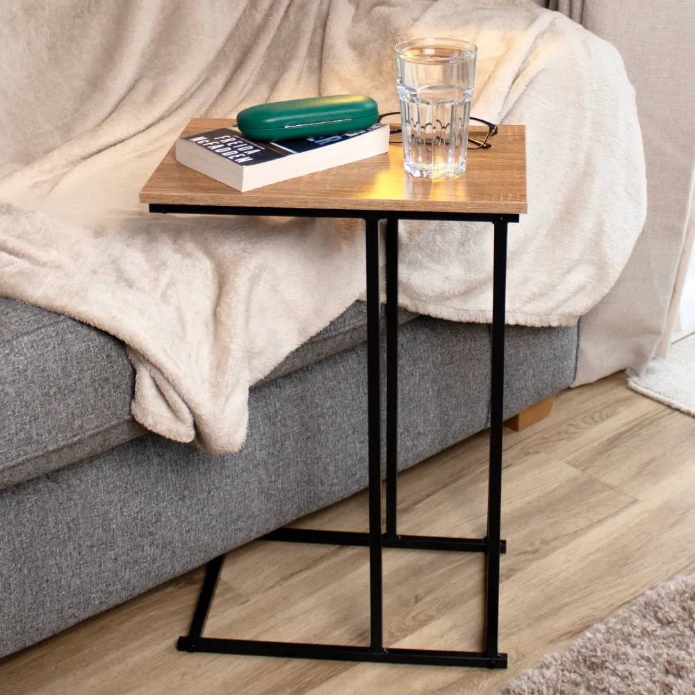 Wood & Metal C Shaped Side Table Darthome Limited
