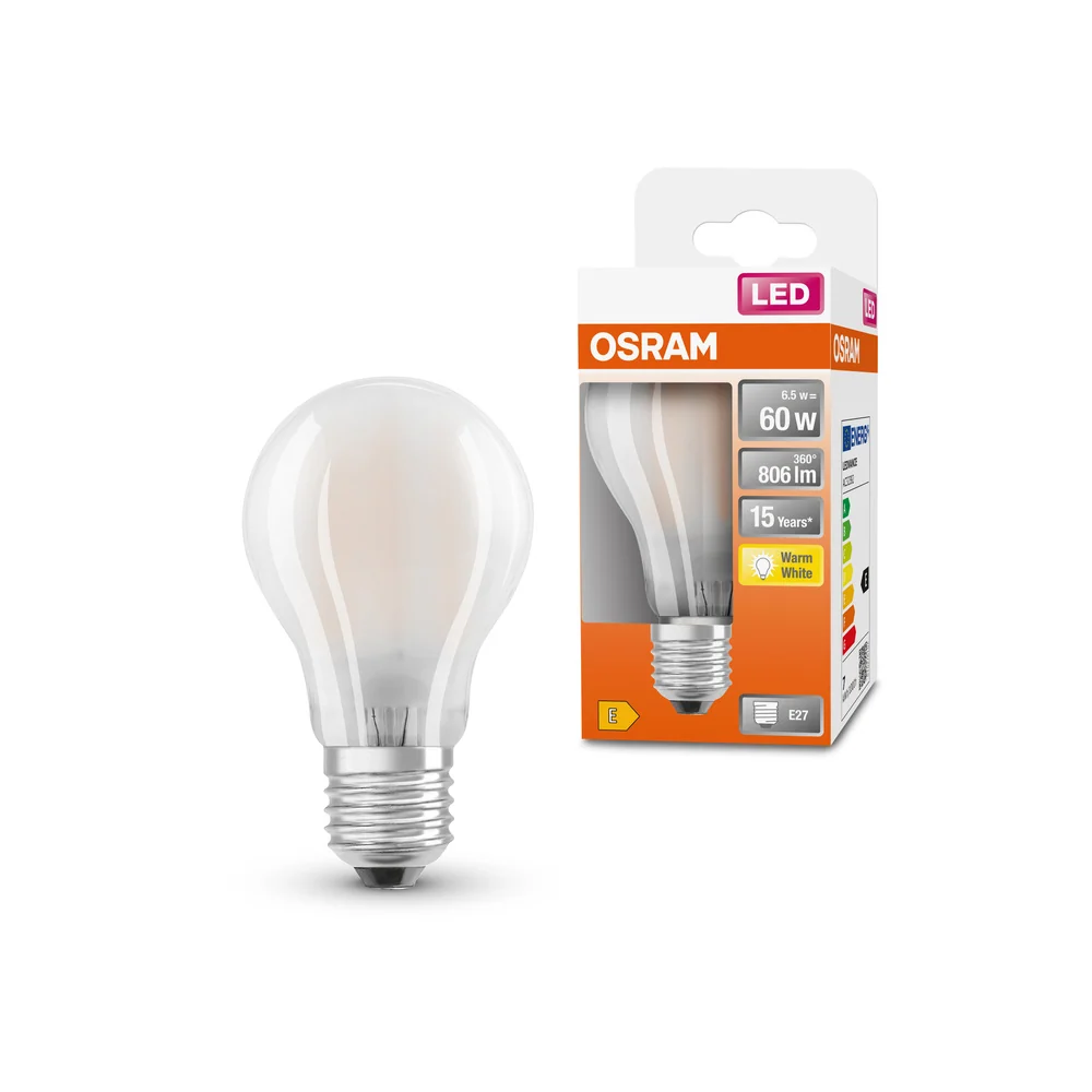 OSRAM LED Lampe LED Retrofit CLASSIC 6.5W 827 Frosted B22d, 806 lm, 2700 K, Warmweiß
