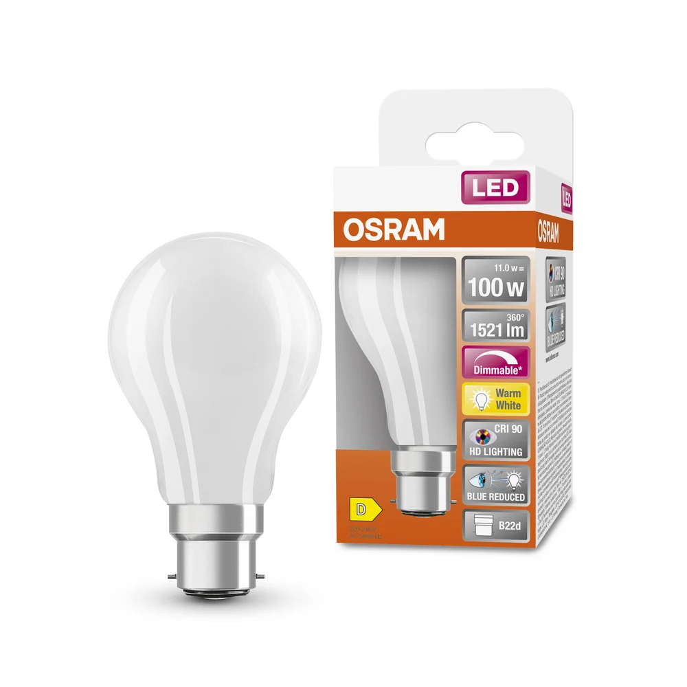 OSRAM LED Lampe LED SUPERSTAR PLUS CLASSIC FILAMENT 11W 927 Frosted B22d, 1521 lm, 2700 K, Warmweiß