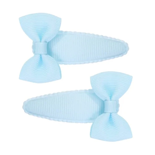 Haarnadeln: Hellblau mit Schleifen (Klick-Klack 5cm)