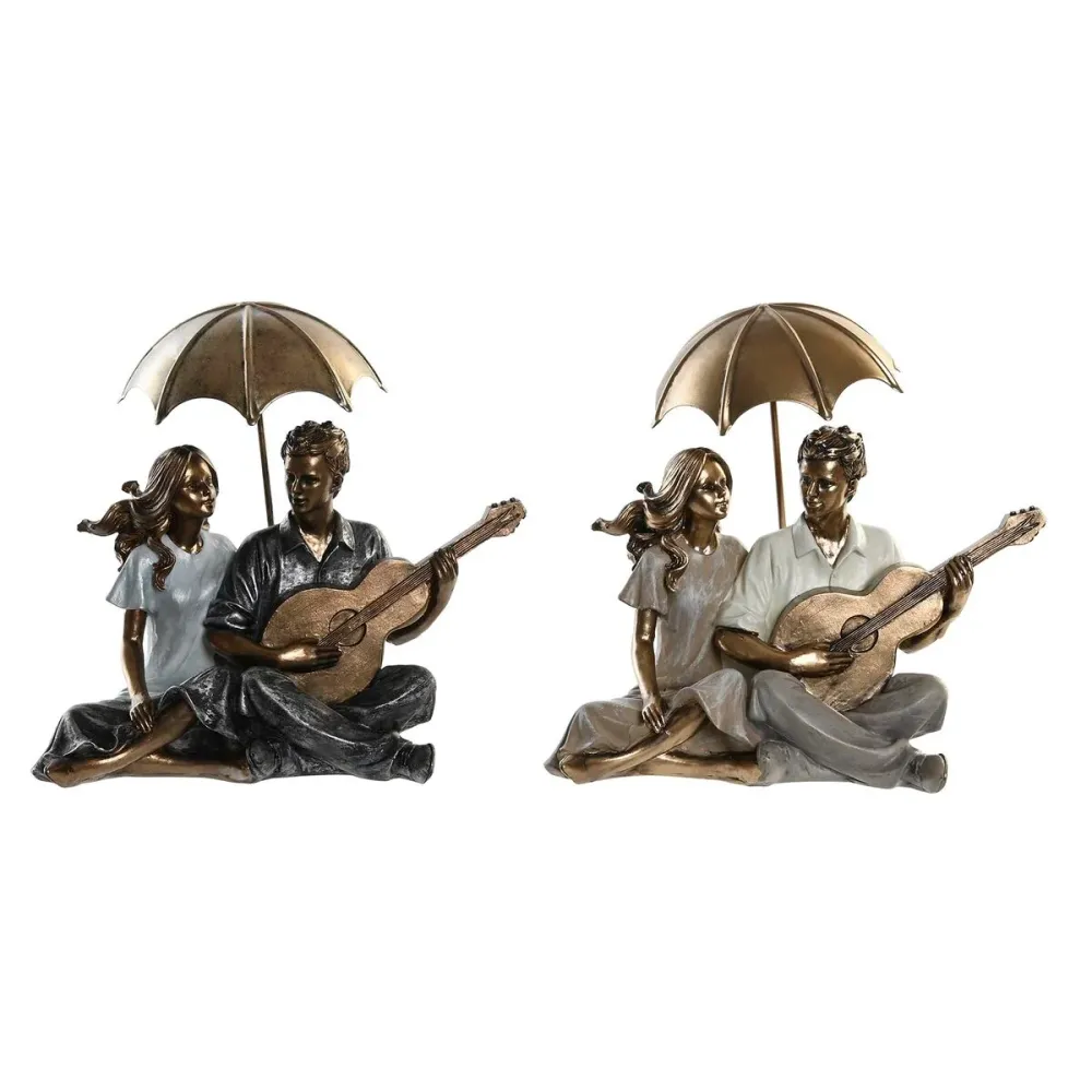 Deko-Figur DKD Home Decor 18 x 11 x 12,5 cm 18 x 11 x 17 cm Bunt Ehepaar (2 Stück)