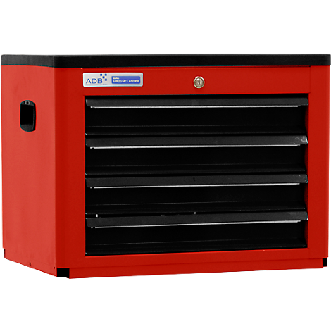 Werkzeugtruhe BASIC, H 450 x B 600 x T 440 mm, 4 Schubladen, rot ADB